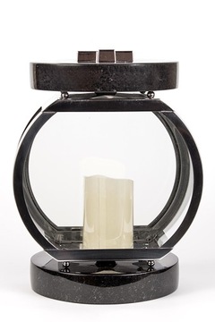 Круглый надгробный фонарь, нержавеющая сталь + гранит.