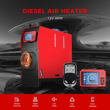 8KW 12V портативный дизельный стояночный обогреватель с ЖК-переключателем для автомобиля и кемпинга