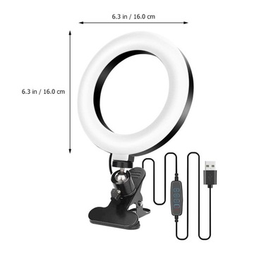 Lampka pierścieniowa na biurko LED do laptopa, akrylowa, przezroczysta