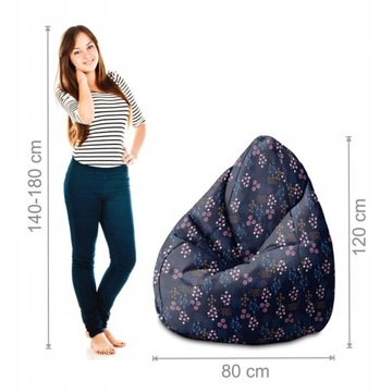 Puf Velvet Grucha Worek XXL Sako Polski Producent Wzory do Salonu Sypialni