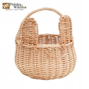 ПАСХАЛЬНАЯ КОРЗИНКА, МИШКА, ПЛЕТЕННАЯ КОРЗИНА С УШАМИ ДЛЯ ПОКОЛЕНИЯ, 15 СМ НАТУРАЛЬНЫЙ