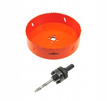 БИМЕТАЛЛИЧЕСКАЯ КОРОНОЧНАЯ ПИЛА 160 ММ + ДЕРЖАТЕЛЬ ДЛЯ БИМЕТАЛЛИЧЕСКИХ КОРОНОЧНЫХ ПИЛОВ 32-200 ММ