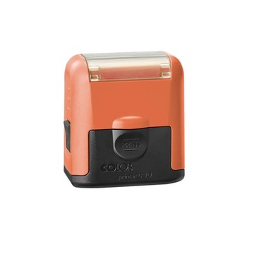 Pieczątka COLOP COMPACT 10 PRO POMARAŃCZOWY z logo 27x10 mm + GUMKA GRATIS