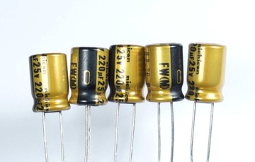 5szt. 220uF 25V NICHICON do AUDIO 8x11.5 [112]