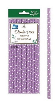 Słomki papier Ravi 12 szt. DOTS Słomki w kropki