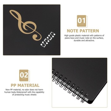 Папка-переплет А4 «МУЗЫКА» Папка на кольцах ЧЕРНАЯ НОТА