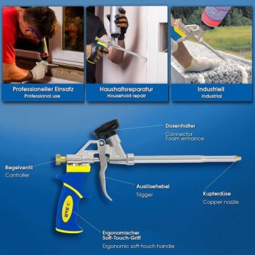 Монтажный пенный пистолет 190х6 мм для контейнеров S&R 500/750 мл.