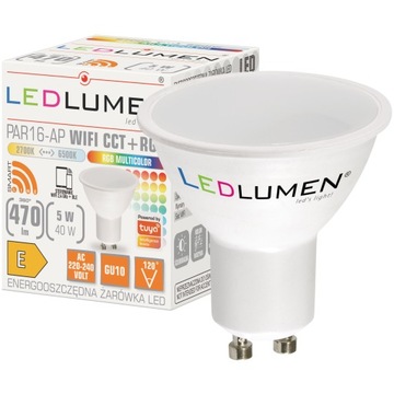 Светодиодная лампа GU10 5 Вт=40 Вт 470 лм RGB CCT 120° с регулируемой яркостью WIFI TUYA SMART LIFE