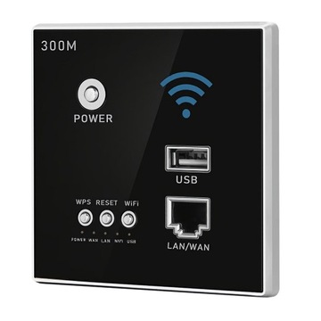 Wbudowany w ścianę router bezprzewodowy Wi-Fi 300M. Wzmacniacz sygnału WiFi