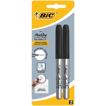 Marker do tkanin BiC Marking Textile 0,6mm permanentny CZARNY 2szt.