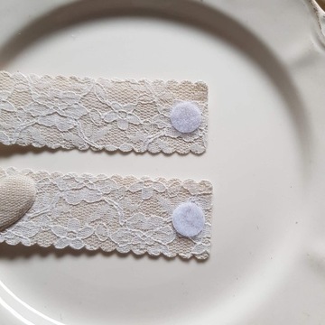 Салфетница тканевая с сердцем, кружево, свадебная, причастная, бежевая, 1 шт