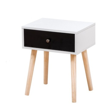 STOLIK NOCNY Z SZUFLADAMI STOLIK POMOCNICZY DREWNO KOMODA SZAFKA NOCNA 50CM