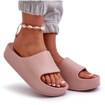 ЖЕНСКИЕ ТАПОЧКИ НА ПЛАТФОРМЕ ДЛЯ БАССЕЙНА, РОЗОВЫЕ 39