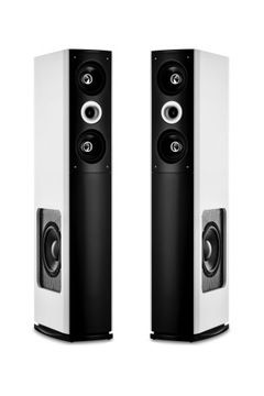 Zestaw Kolumny Stereo Podłogowe Białe HI FI