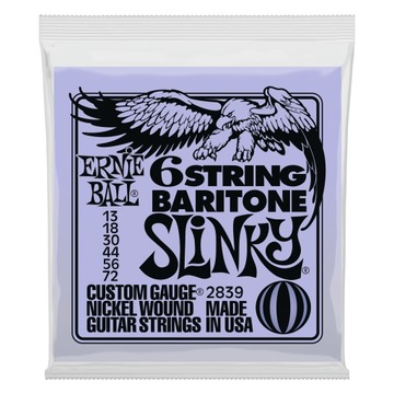 Struny gitarowe Ernie Ball EB2839 Baritone Slinky 13-72 EB 2839 Do Barytonu