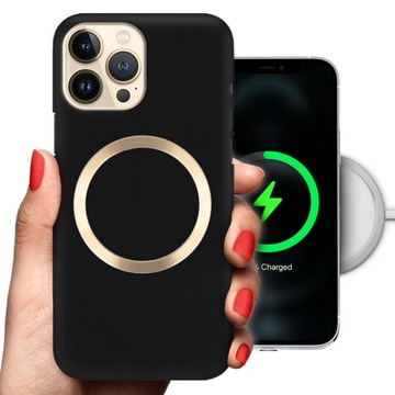ETUI MATOWE MAGSAFE do IPHONE 13 PRO MAX RING GOLD