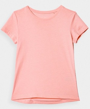 ФУТБОЛКА 4F С КОРОТКИМ РУКАВОМ ХЛОПОК ДЛЯ ДЕТЕЙ ДЕВОЧЕК ДЛЯ физкультуры