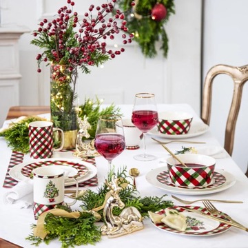 Миска с карточкой Altom Christmas Classic фарфоровый салатник, 15 см.