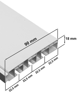 Karnisz SZYNA SUFITOWA 3-torowa NA WYMIAR 300 cm