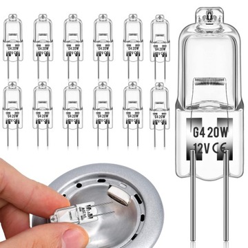 ŻARÓWKA HALOGENOWA HALOGEN JC G4 20W 12V ŻARNIK 12 szt.