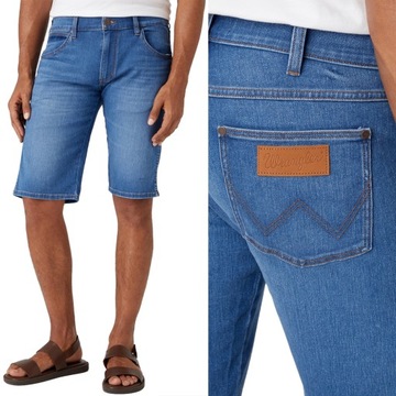 Wrangler COLTON SHORTS Blue Vortex COOLMAX KRÓTKIE SPODENKI DżINS W31