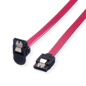 Wewnętrzny kabel SATA 6.0 Gbit/s kątowy zatrzas 1m