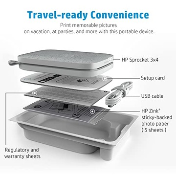 Bluetooth-принтер HP SPROCKET 3x4 дюйма ZINK для мгновенного получения фотографий ТЕЛЕФОН