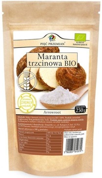 MARANTA TRZCINOWA BEZGLUTENOWA MĄKA ekologiczna bio eko vege dla wegan 250g