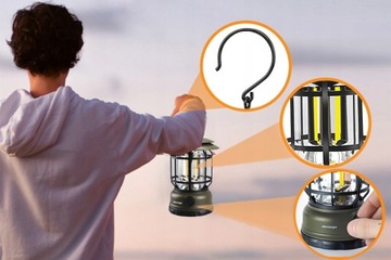 СОЛНЕЧНАЯ ЛАМПА SOLAR CAMPING РЕТРО АККУМУЛЯТОРНЫЙ СВЕТОДИОДНЫЙ ФАКАР С РУЧКОЙ