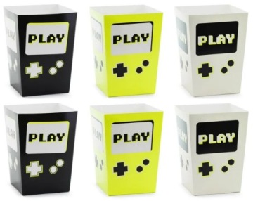Коробки для попкорну Play 7x7x12 см мікс 6 шт. Party Deco