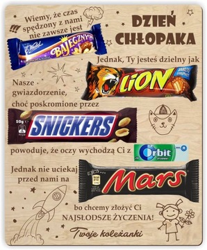 tabliczka SŁODYCZE prezent ŻYCZENIA dzień chłopaka
