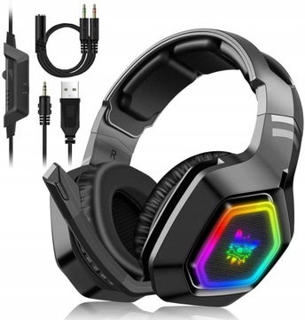 SŁUCHAWKI GAMINGOWE DO GIER Z MIKROFONEM RGB NAUSZNE ONIKUMA K10