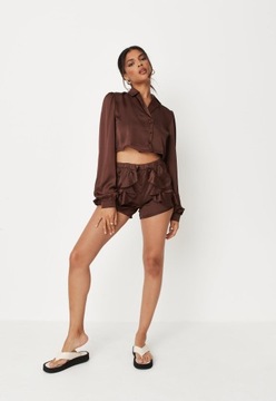 KOSZULA TOP SATYNA BRĄZ MISSGUIDED 38