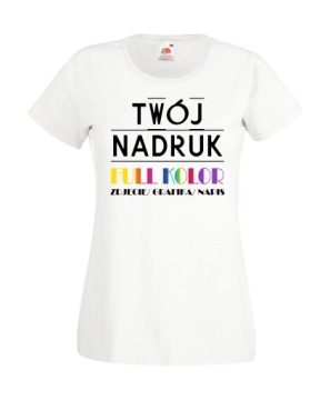 KOSZULKA DAMSKA Z WŁASNYM NADRUKIEM WYSYŁKA 24H XL