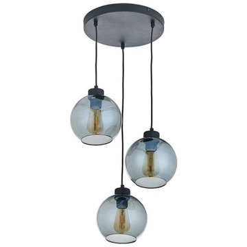 Lampa wisząca Szklane kule 3xE27 grafitowe
