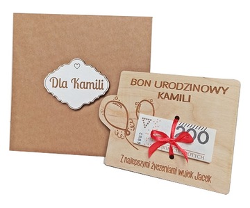 Prezent na urodziny bon podarunkowy na pieniądze