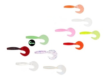 Guma TWISTER 4cm /10 sztuk mix na okonia