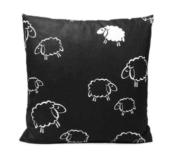 POSZEWKA bawełna 45x45 Owce czarne