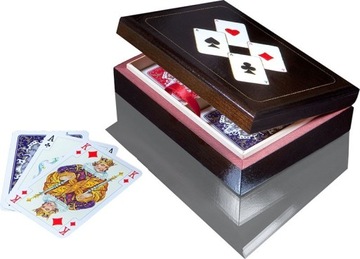 2 x Karty do gry Piatnik w szkatułce z asami Poker