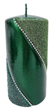 ŚWIECA ozdobna BOLERO NEW zielony 14cm ARTMAN walec