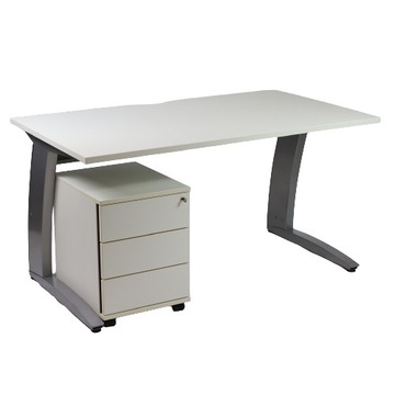 Biurko do biurka domu producent MEBELUX jasno szare biały 140x80cm + roll