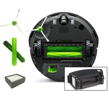 ЩЕТКИ ОСНОВНЫЕ ВАЛИКИ КОМПЛЕКТ БОКОВЫХ ФИЛЬТРОВ ДЛЯ iROBOT ROOMBA I3 E5 E6 I7 J7