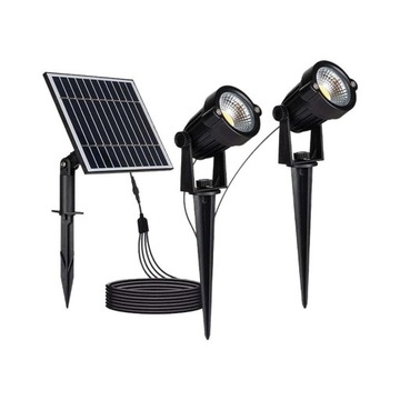 ZESTAW 2x LED Zewnętrzna lampa solarna 2xLED/1,2W/3,7V IP65 3000K