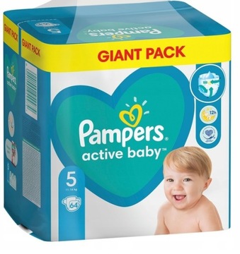 PAMPERS ACTIVE BABY 5 GIANT PACK 64 SZTUK