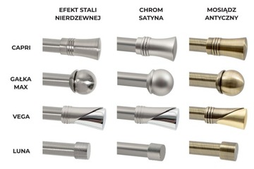 Карниз одинарный металлический 19 мм 160 см без колес