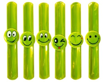 ZESTAW OPASKI ODBLASKOWE SAMOZACISKOWE EMOTKI 6SZT