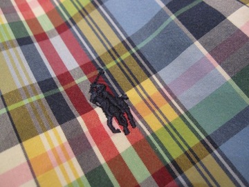 POLO RALPH LAUREN koszula w wielokolorową kratkę * S M