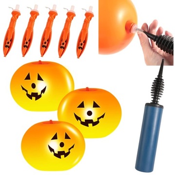 BALONY Dynia Świecące LED Na Halloween Balony z Lampką Dekoracja 5 szt.