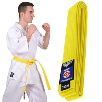 BELTOR ŻÓŁTY PAS DO KIMONA KARATE KYOKUSHINKAI 240 CM KIIRO OBI KIMONO