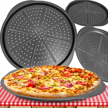 BLACHA DO PIZZY NIEPRZYWIERALNA FORMA DO PIECZENIA TARTY DUŻA TACA 33CM XXL